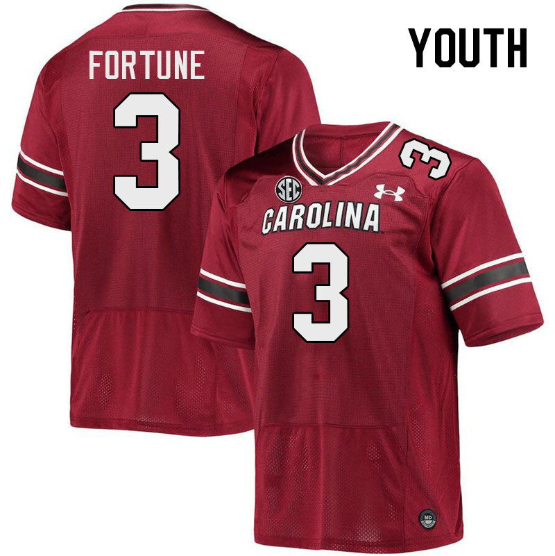 Youth #3 O'Donnell Fortune South Carolina Gamecocks 2023 College Football Jerseys Stitched-Garnet